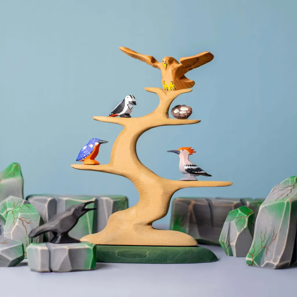 Bumbutoys Autunno | Case Giocattolo E Ambientazioni | Albero degli uccelli in legno