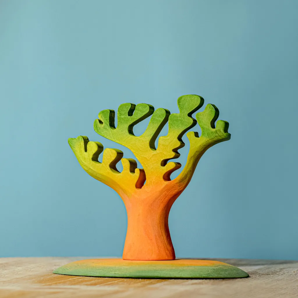 Bumbutoys Dinosauri | Case Giocattolo E Ambientazioni | Albero Piccolo dei Dinosauri in legno
