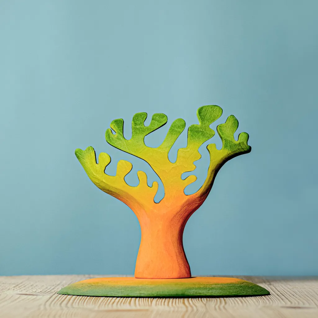 Bumbutoys Dinosauri | Case Giocattolo E Ambientazioni | Albero Piccolo dei Dinosauri in legno