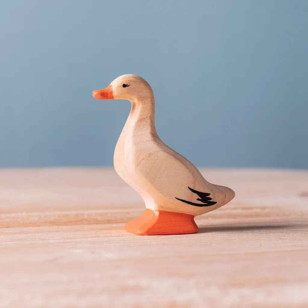 Bumbutoys Animali In Legno | Anatra domestica Gioco in legno