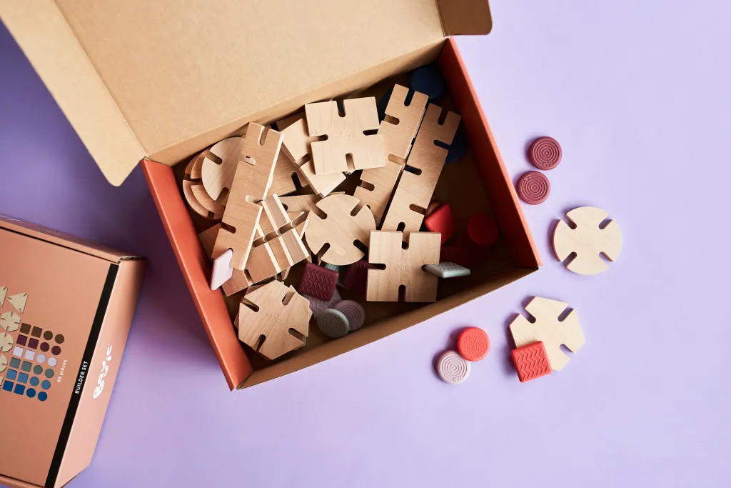 BAVVIC Costruzioni In Legno | Loose Parts | Blocchi Creativi Set Dreamer - 64 Pezzi -