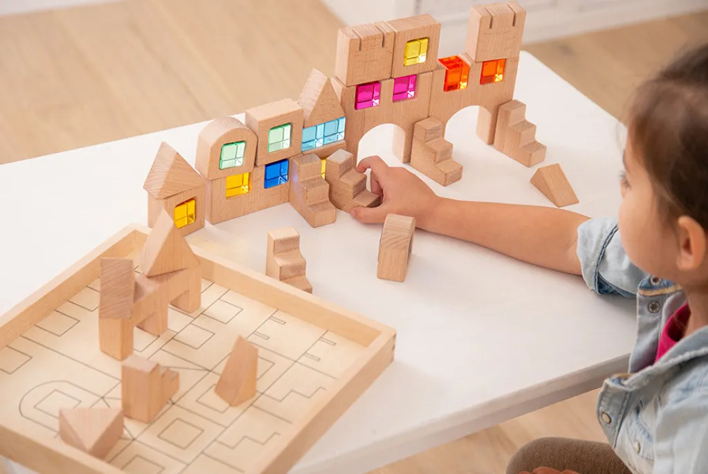Tickit Pannelli Luminosi | Costruzioni Traslucide | Blocchi di Legno con Gemme