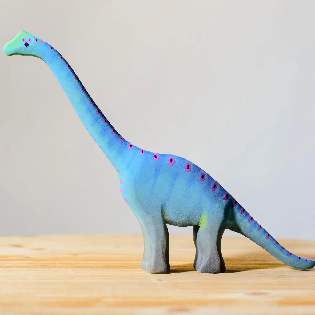 Bumbutoys Dinosauri | Animali In Legno | Brontosauro Dinosauro Grande Gioco in legno