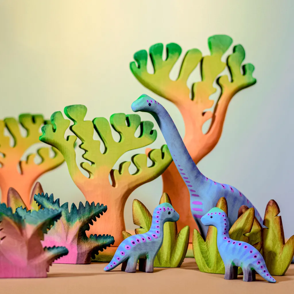 Bumbutoys Dinosauri | Animali In Legno | Brontosauro Dinosauro Grande Gioco in legno