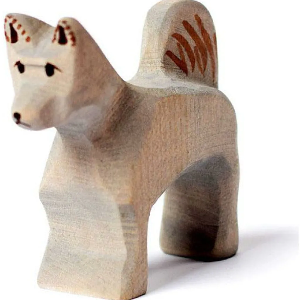 Bumbutoys Animali In Legno | Cane husky siberiano Gioco in legno