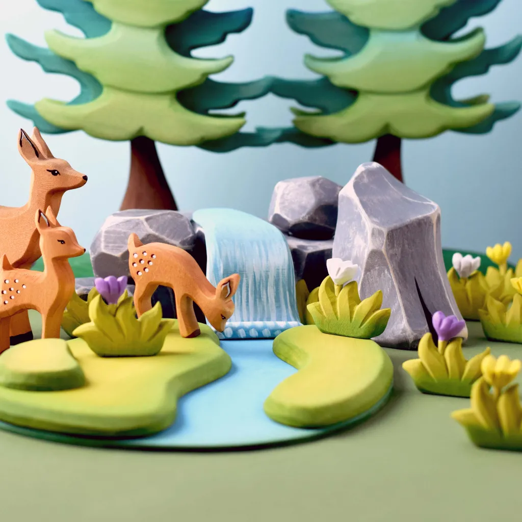 Bumbutoys Autunno | Animali In Legno | Cerva Gioco in legno