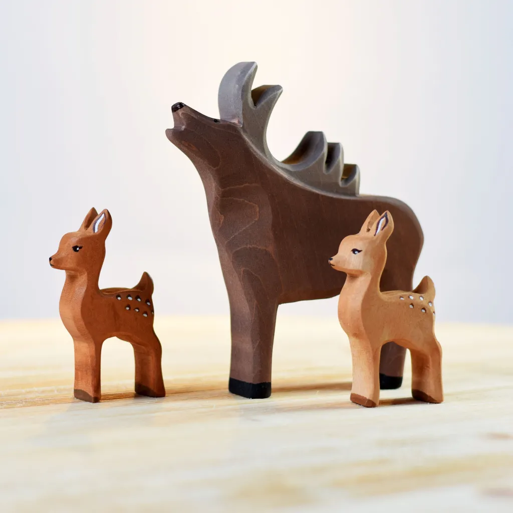 Bumbutoys Autunno | Animali In Legno | Cervo Gioco in legno
