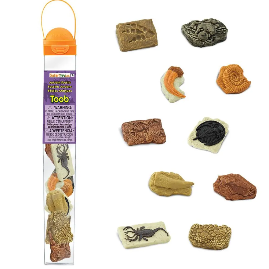 Safari LTD Dinosauri | Animali In Plastica | Confezione Tubo Fossili Preistorici