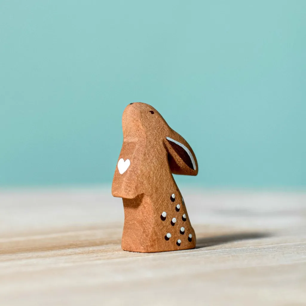 Bumbutoys Animali In Legno | Coniglio curioso Gioco in legno