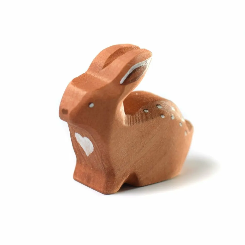 Bumbutoys Animali In Legno | Coniglio marrone Gioco in legno