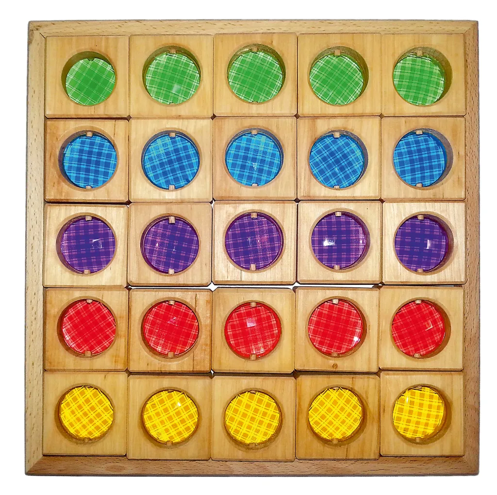 Bauspiel Pannelli Luminosi | Costruzioni Traslucide | Cubi Trasparenti con Scatola in Legno - 25 Pezzi 0225 -