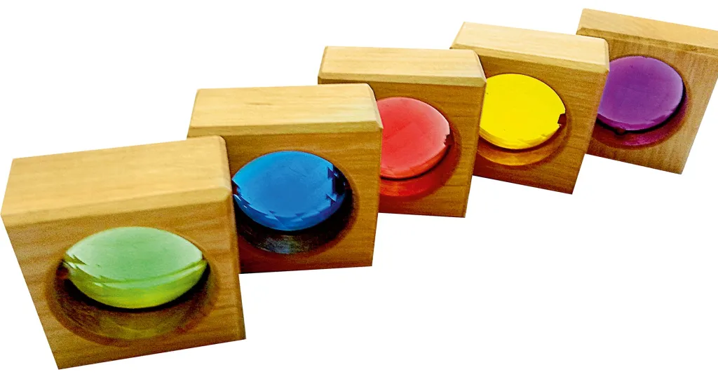 Bauspiel Pannelli Luminosi | Costruzioni Traslucide | Cubi Trasparenti con Scatola in Legno - 25 Pezzi 0225 -