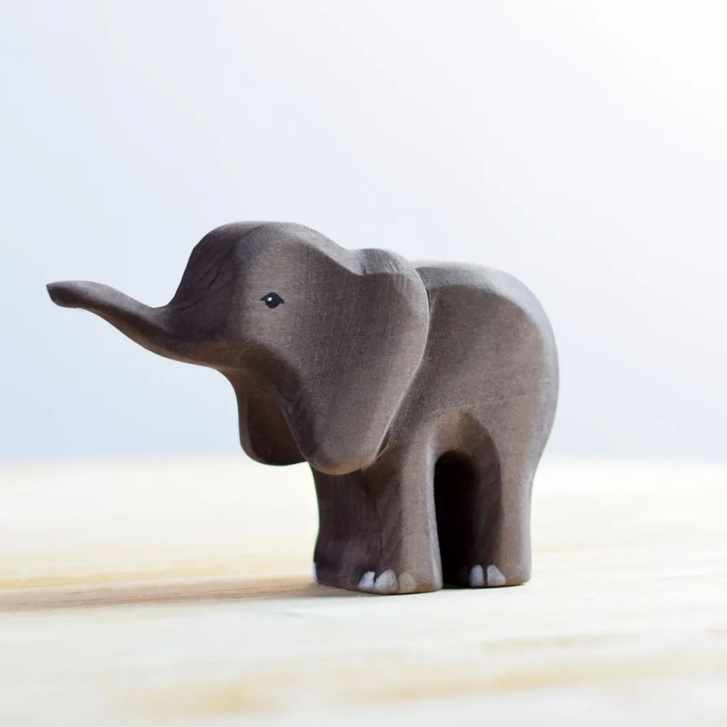 Bumbutoys Animali In Legno | Cucciolo di elefante Gioco in legno