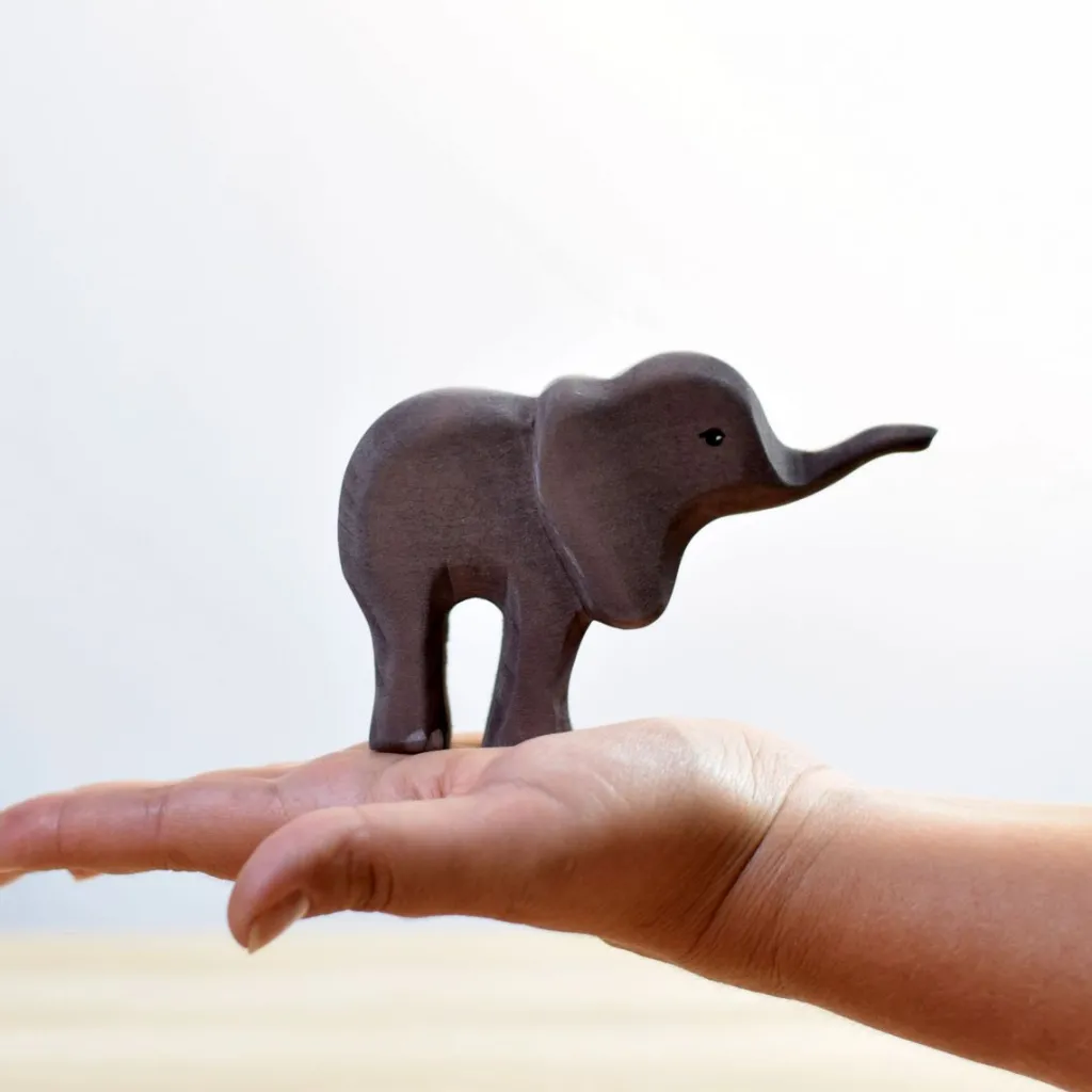 Bumbutoys Animali In Legno | Cucciolo di elefante Gioco in legno