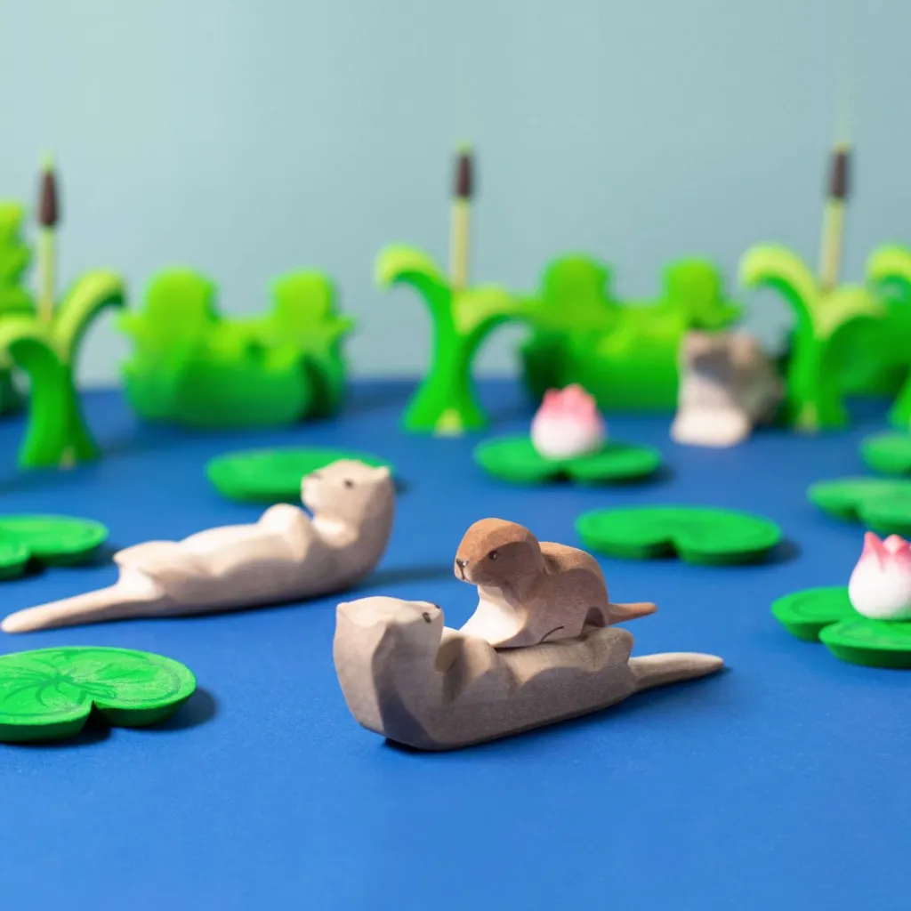 Bumbutoys Autunno | Animali In Legno | Cucciolo di Lontra Gioco in legno