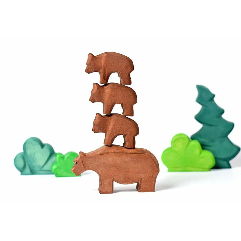 Bumbutoys Autunno | Animali In Legno | Cucciolo di orso bruno Gioco in legno