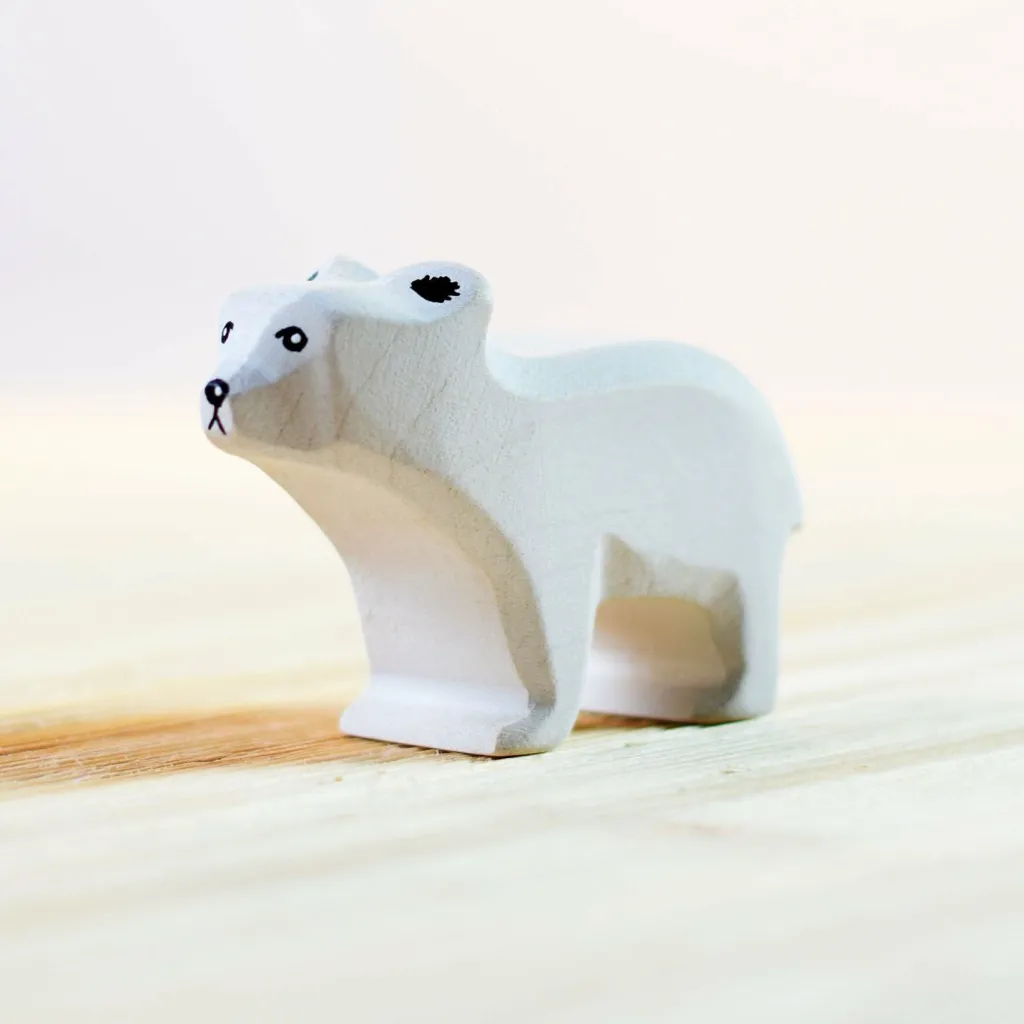 Bumbutoys Artico | Inverno | Cucciolo di orso polare Gioco in legno