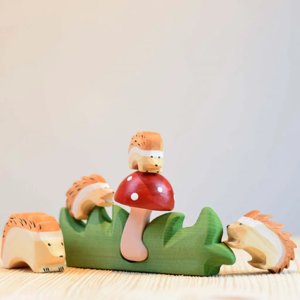 Bumbutoys Animali In Legno | Cucciolo di riccio Gioco in legno