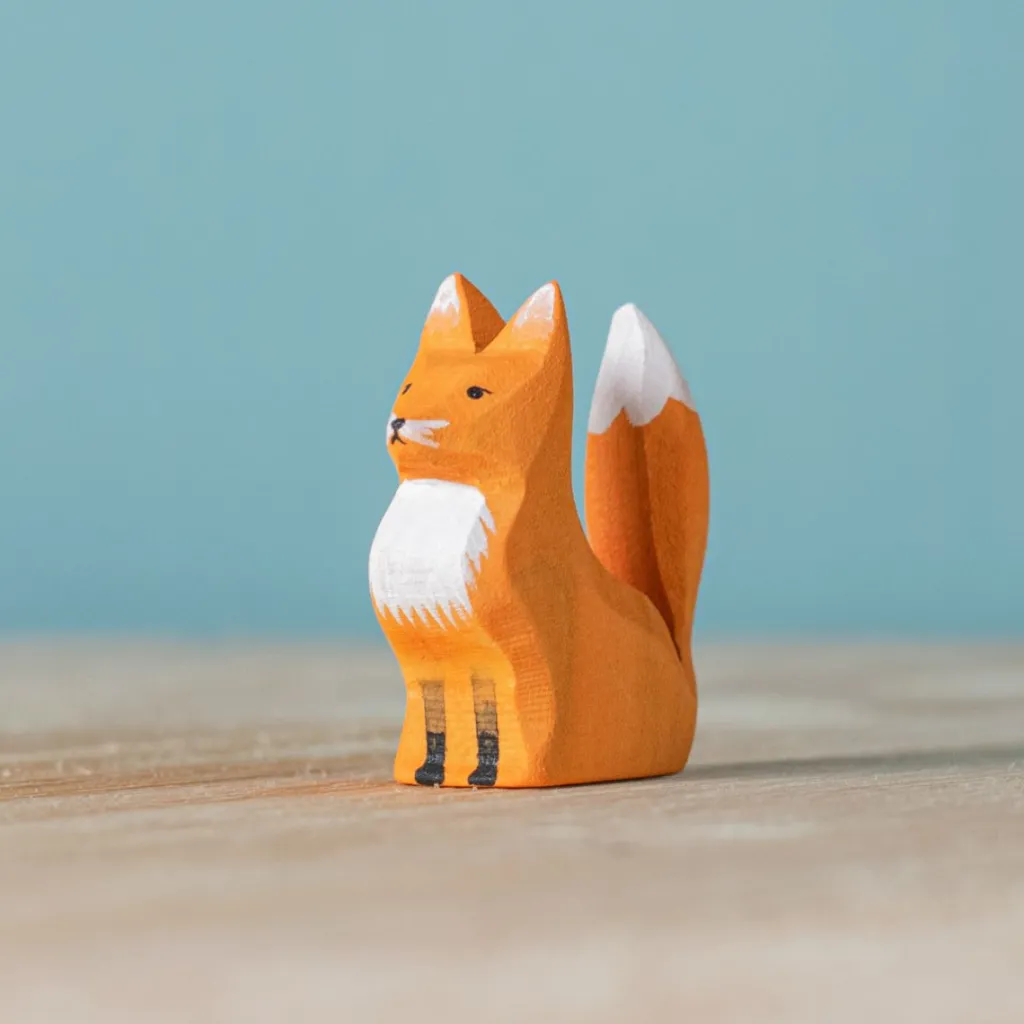 Bumbutoys Autunno | Animali In Legno | Cucciolo di volpe in legno