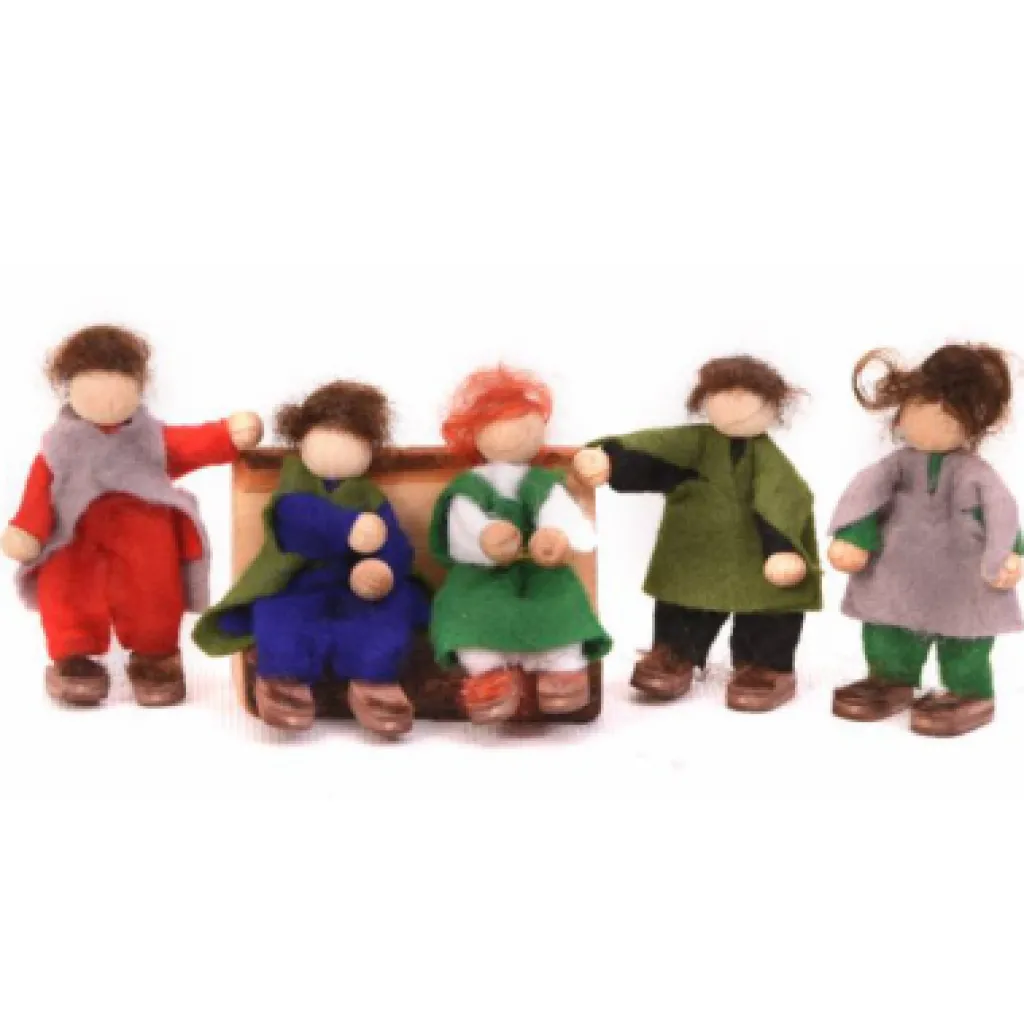 Magic Wood Pegdolls E Personaggi | Famiglia di Hobbit-Haflings in Feltro - Vegan Friendly -
