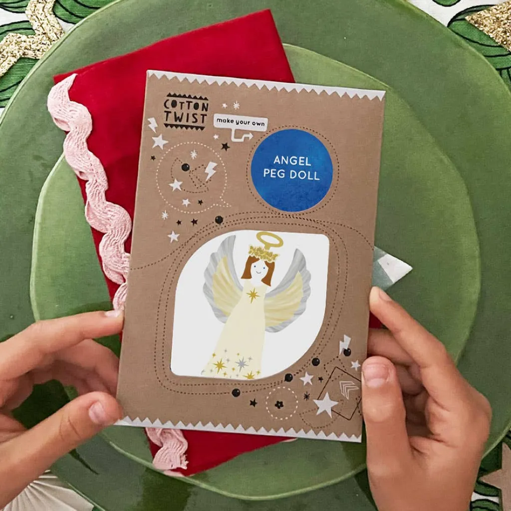Cotton Twist Kit Creativi | Motricità Grossolana | Kit Crea la tua Bambola Pegdoll Angelo