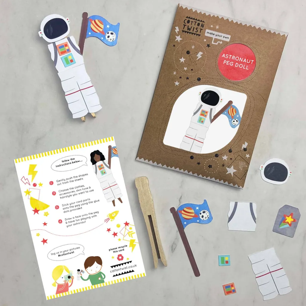 Cotton Twist Spazio | Kit Creativi | Kit Crea la tua Bambola Pegdoll  Astronauta