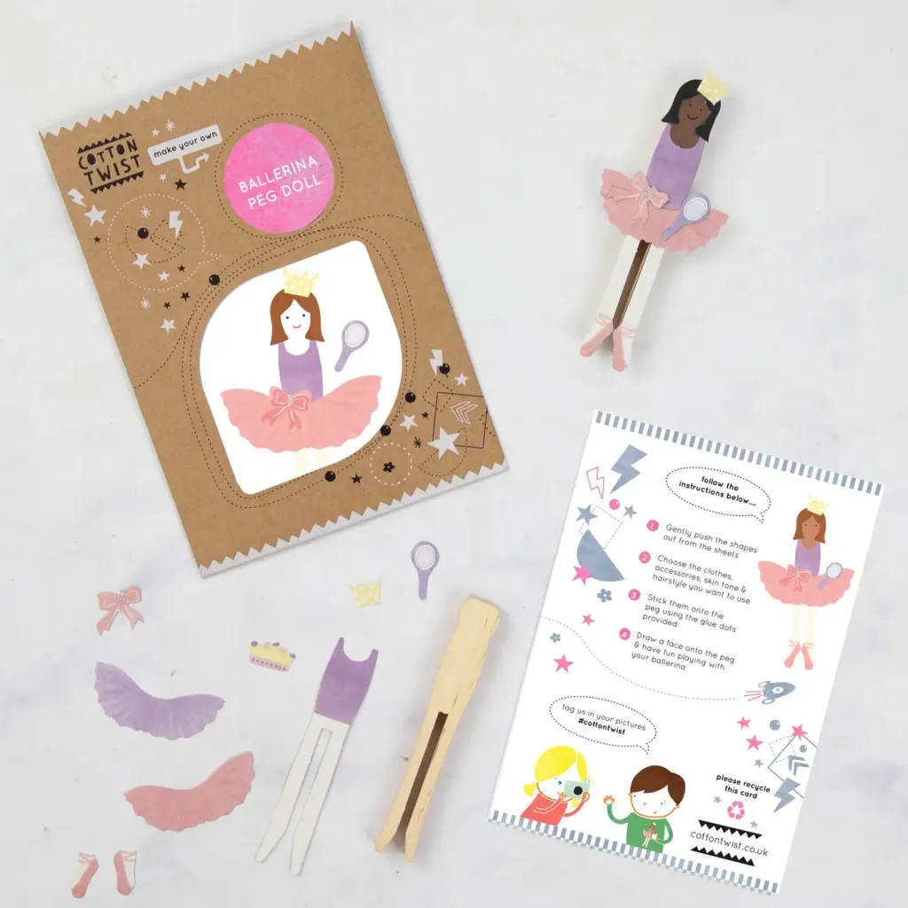 Cotton Twist Kit Creativi | Kit Crea la tua Bambola Pegdoll  Ballerina