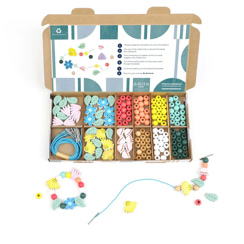 Cotton Twist Kit Creativi | Motricità Grossolana | Kit per Creare Braccialetti - Wildflower -