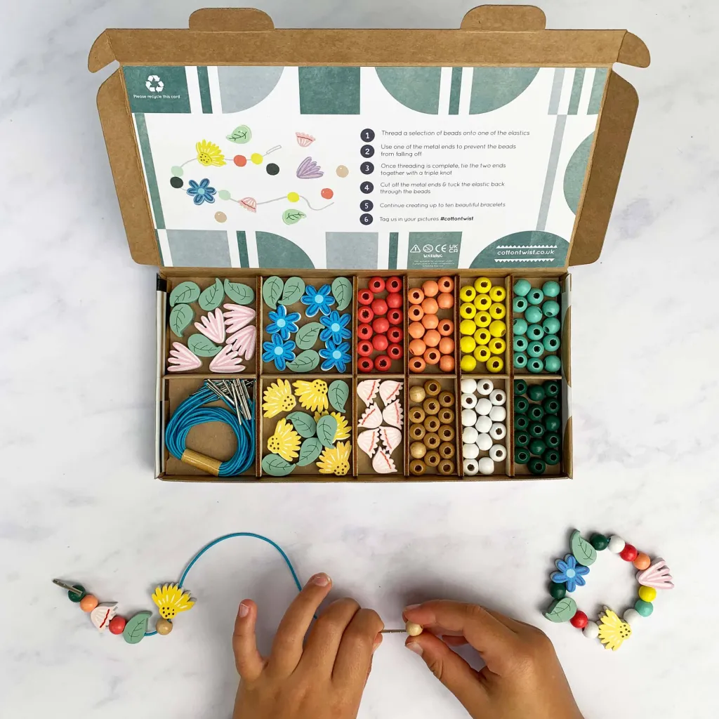 Cotton Twist Kit Creativi | Motricità Grossolana | Kit per Creare Braccialetti - Wildflower -