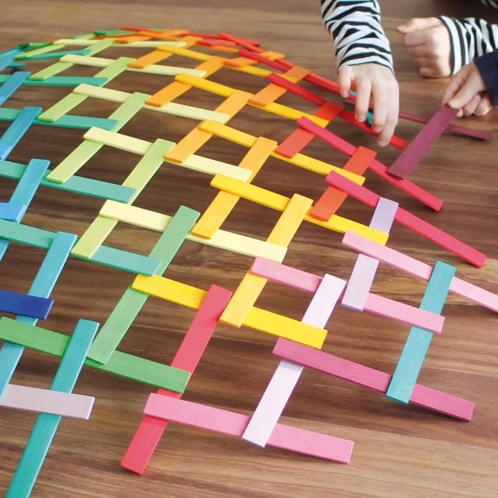 Grimm's Costruzioni In Legno | Leonardo Sticks - Bastoncini da Costruzione Arcobaleno