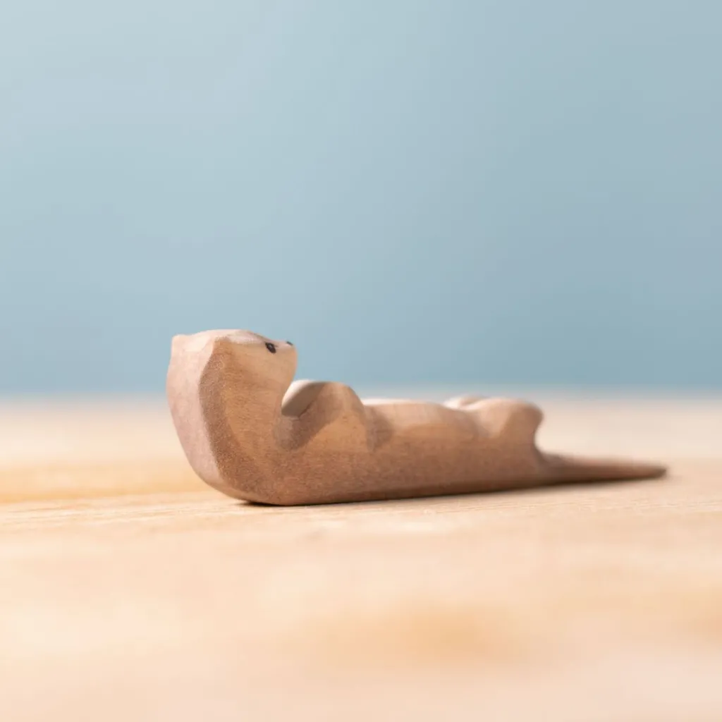 Bumbutoys Animali In Legno | Lontra che dorme in legno