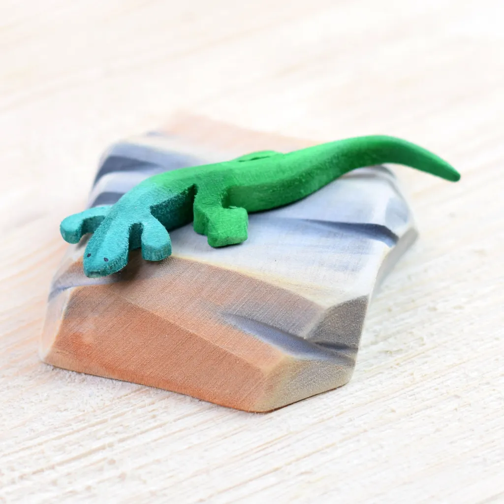 Bumbutoys Animali In Legno | Lucertola in legno