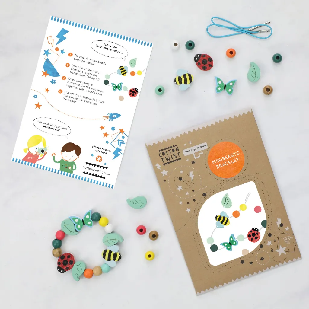 Cotton Twist Insetti | Kit Creativi | Mini Kit per creare braccialetti - Insetti
