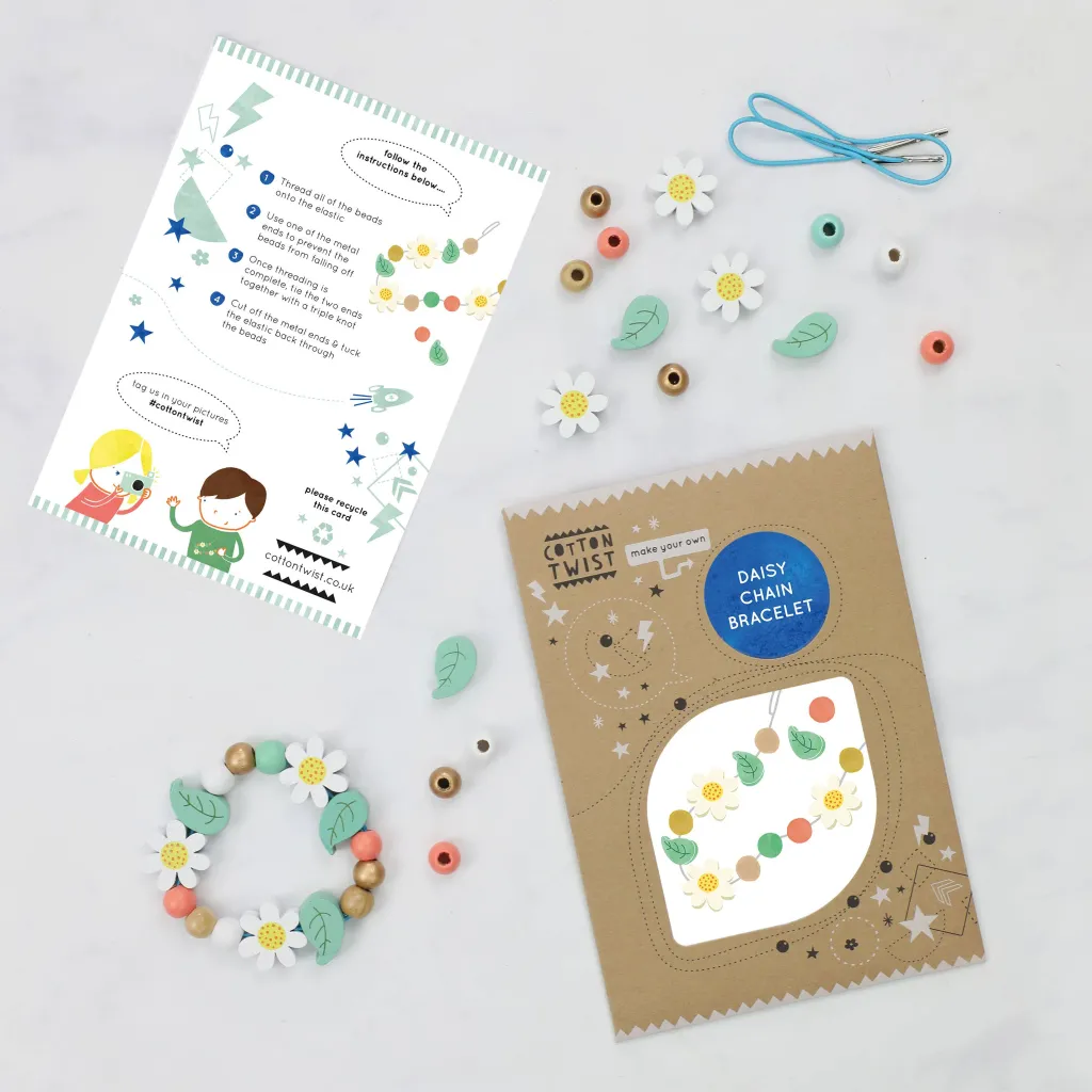 Cotton Twist Kit Creativi | Motricità Grossolana | Mini Kit per creare braccialetti - Margherita