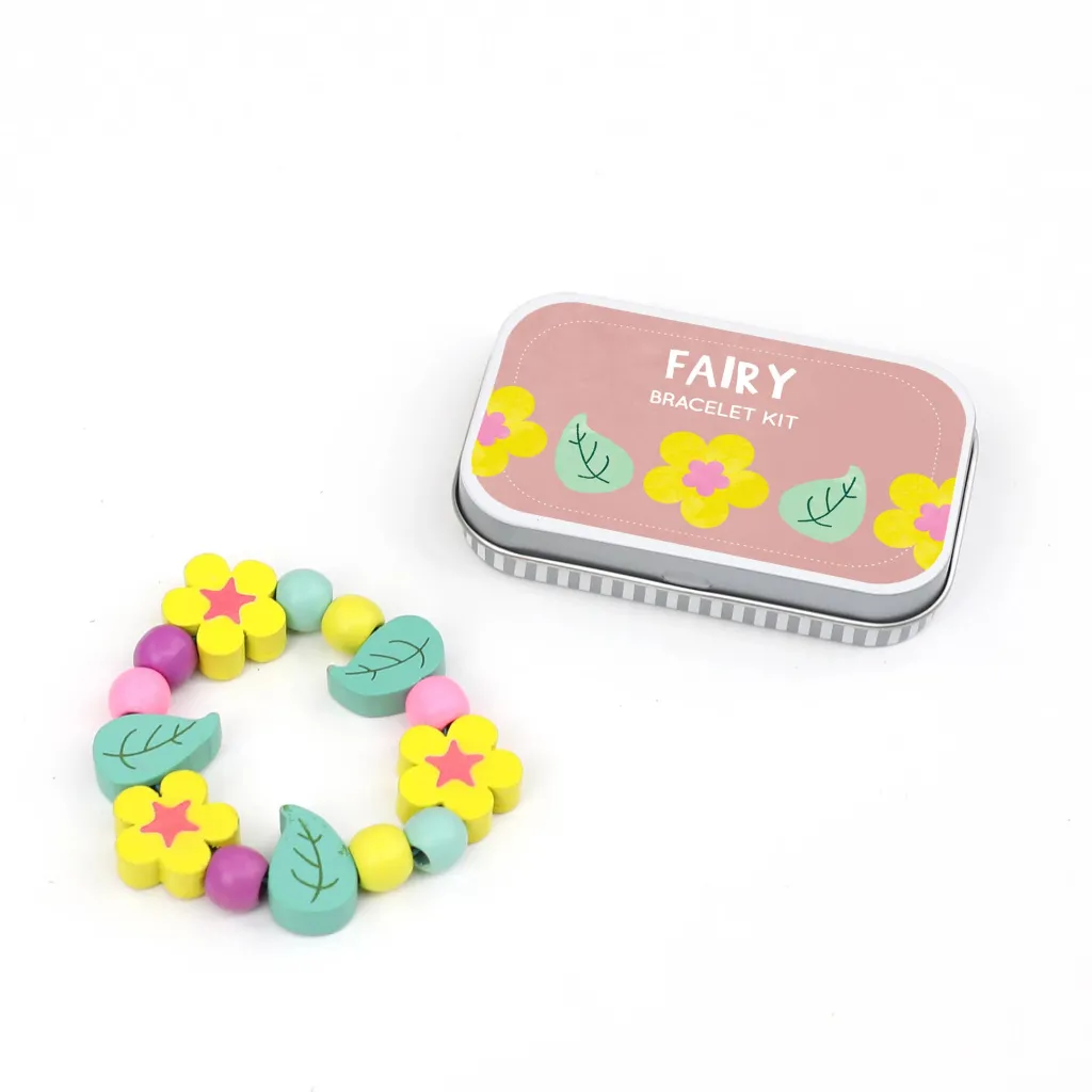 Cotton Twist Kit Creativi | Motricità Grossolana | Mini Kit per Creare Braccialetti Scatola in Latta - Fatato -
