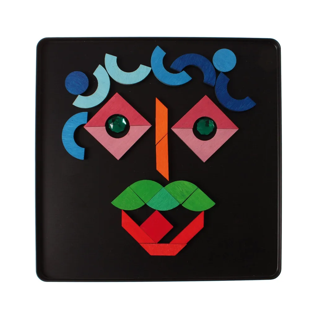 Grimm's Giochi E Puzzle Magnetici | Loose Parts | Mini Puzzle Magnetico Triangolo Quadrato Cerchio con Gemme