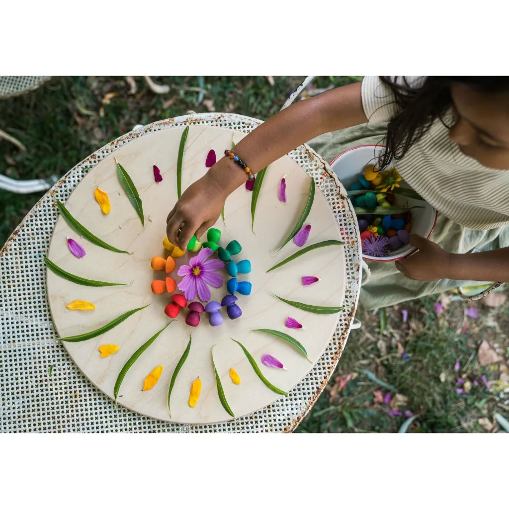 Grapat Mandala Grapat | Loose Parts | Piccoli Funghi Arcobaleno Mandala
