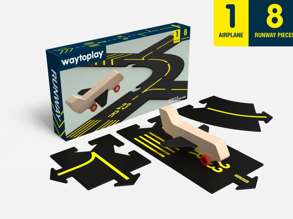 Waytoplay Outdoor E Natura | Veicoli E Piste | Pista Flessibile Aeroporto con aereo