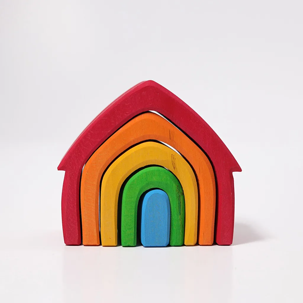 Grimm's Costruzioni In Legno | Arcobaleni Steineriani | Puzzle Casa Arcobaleno