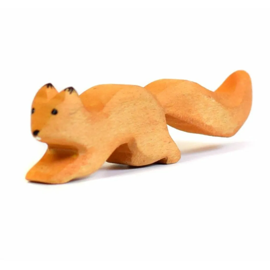 Bumbutoys Animali In Legno | Scoiattolo che corre in legno