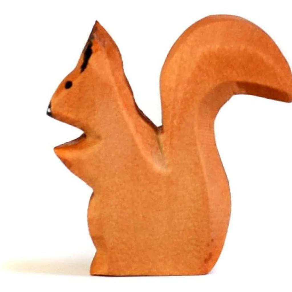 Bumbutoys Animali In Legno | Scoiattolo seduto in legno