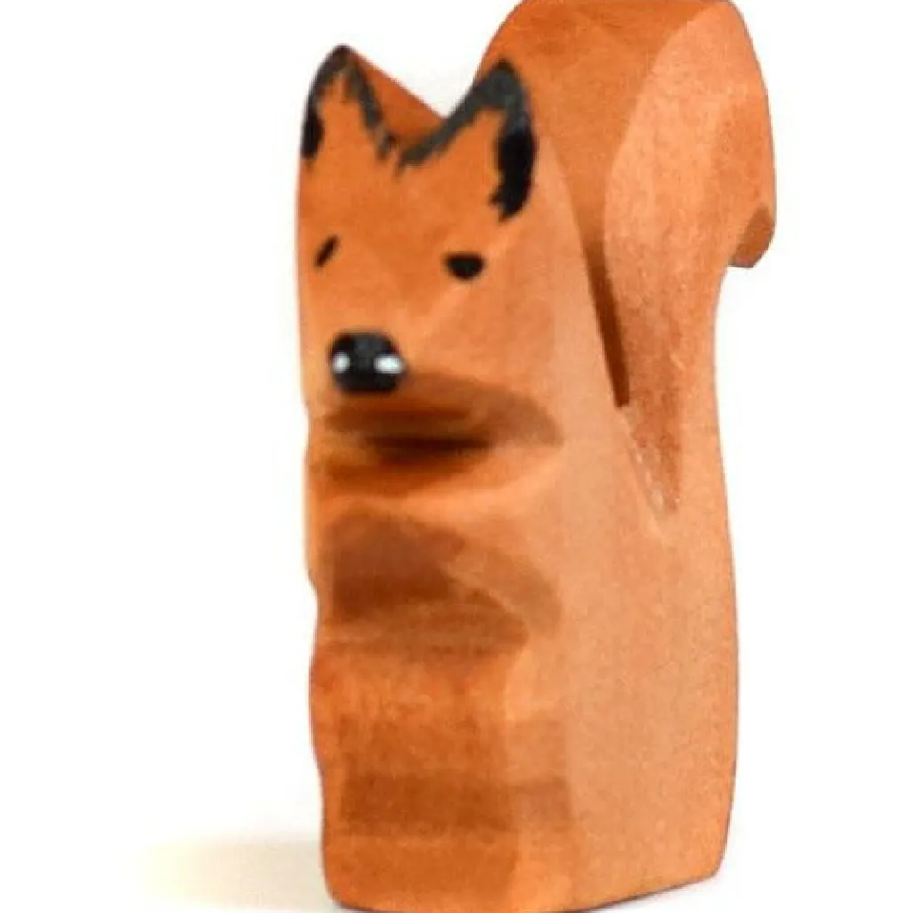 Bumbutoys Animali In Legno | Scoiattolo seduto in legno
