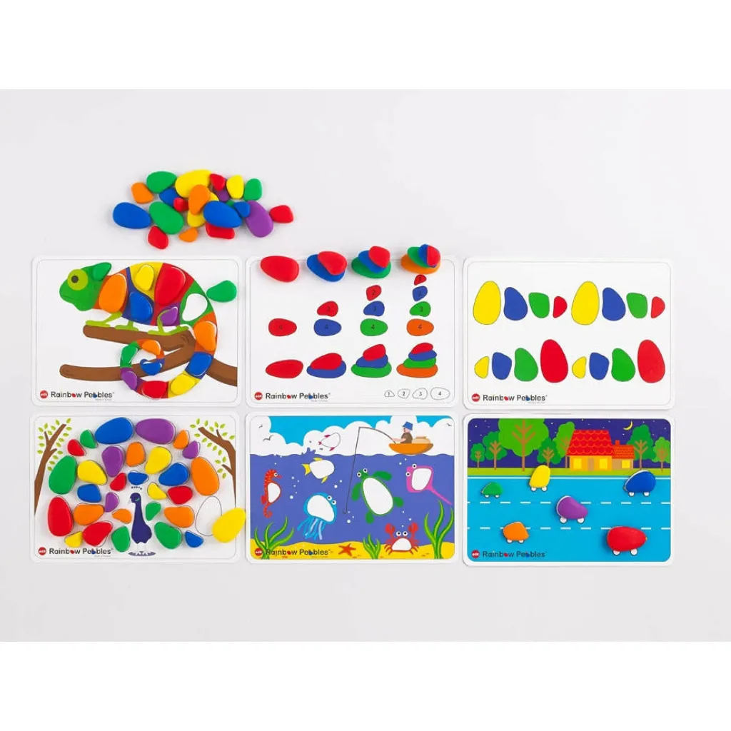 Edx Education Giochi Da Tavolo | Loose Parts | Set Attività Ciottoli Arcobaleno Rainbow Pebbles®