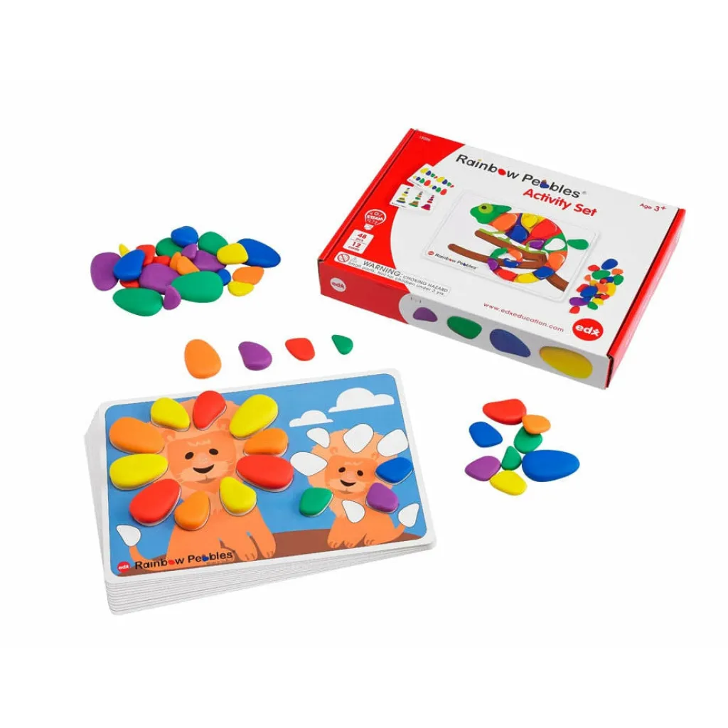 Edx Education Giochi Da Tavolo | Loose Parts | Set Attività Ciottoli Arcobaleno Rainbow Pebbles®