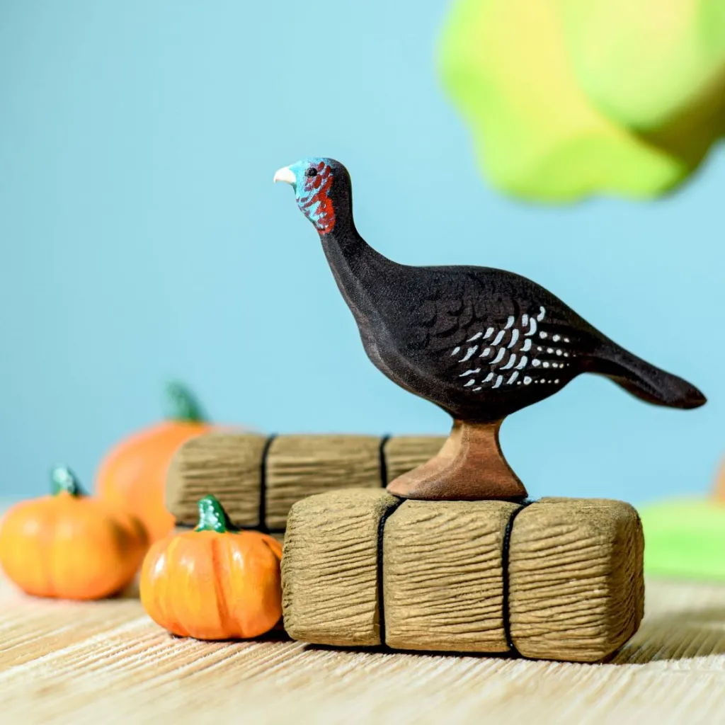 Bumbutoys Autunno | Animali In Legno | Tacchinella in legno