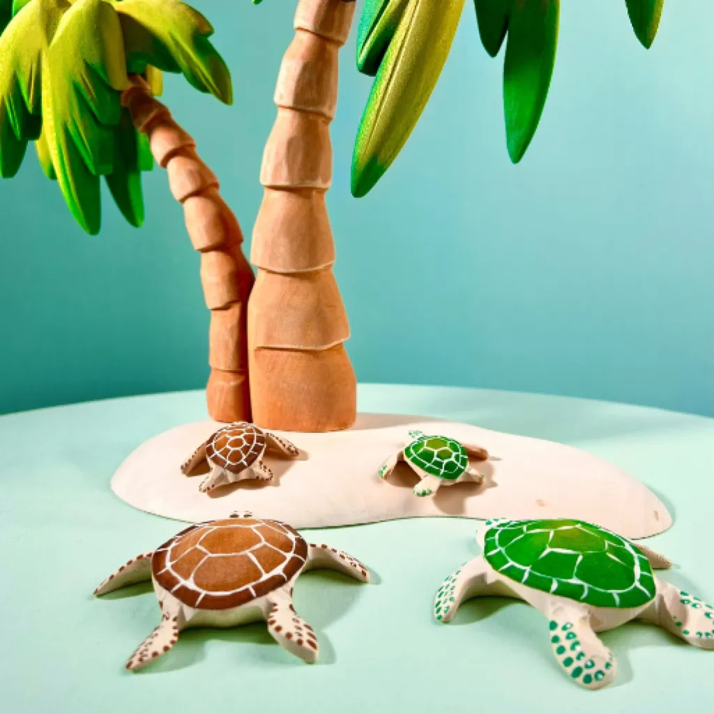 Bumbutoys Estate | Animali In Legno | Tartaruga Marrone in legno