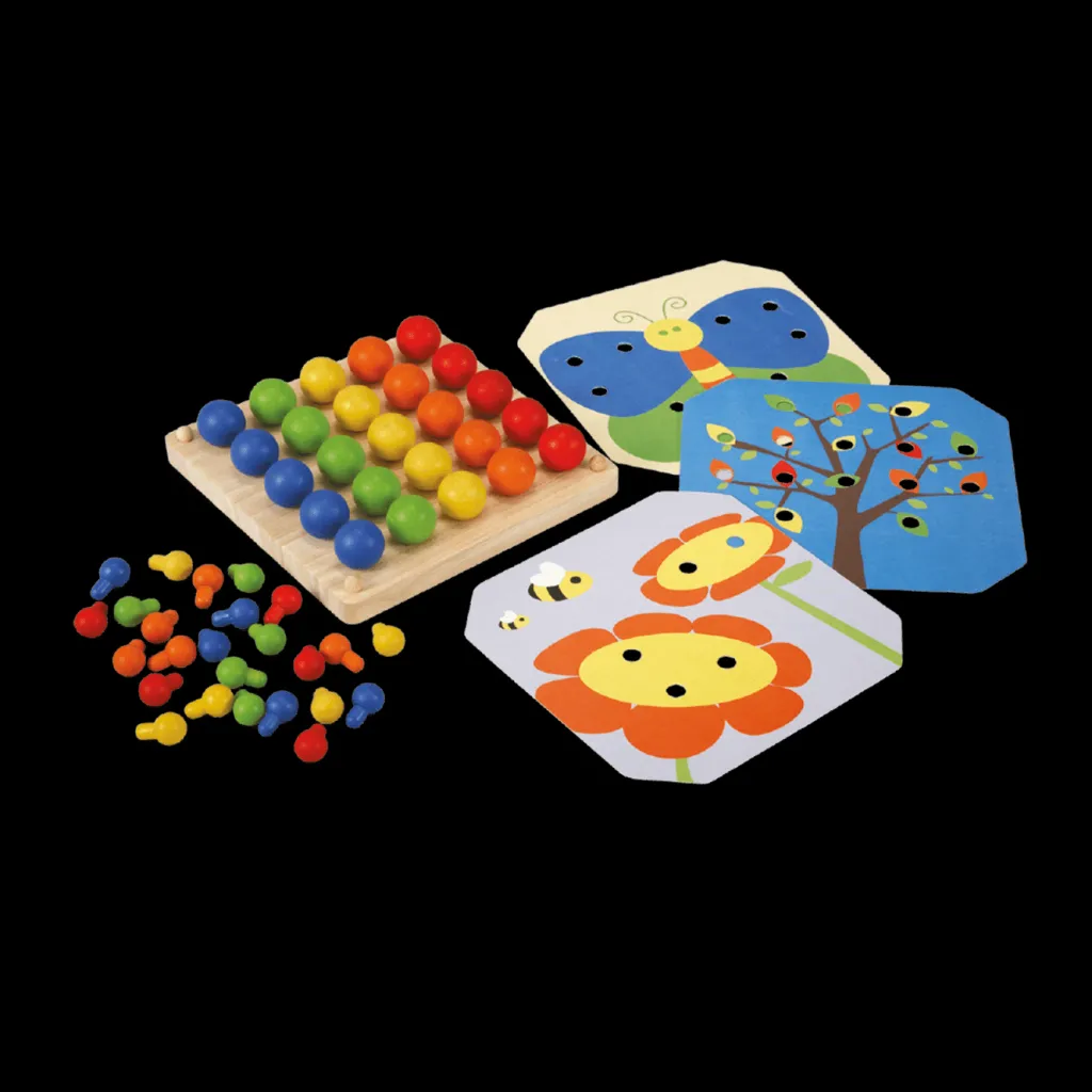 PlanToys Giochi Da Tavolo | Motricità Grossolana | Tavoletta Pegboard con chiodini