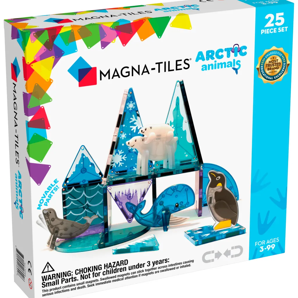 Magna-Tiles Artico | Inverno | Tessere Magnetiche Traslucide - Animali Artici - 25 Pezzi -