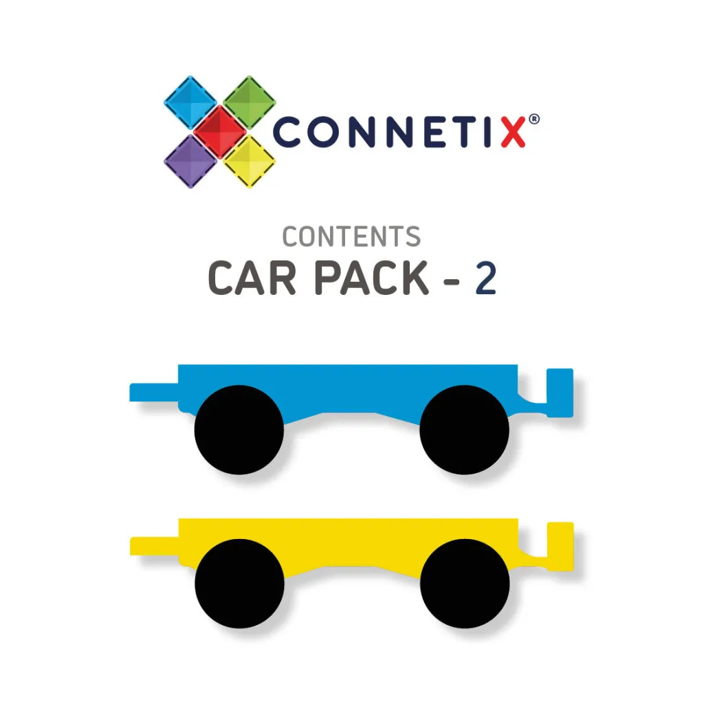 Connetix Costruzioni Magnetiche | Veicoli E Piste | Tessere Magnetiche Traslucide - Car Pack 2 pezzi