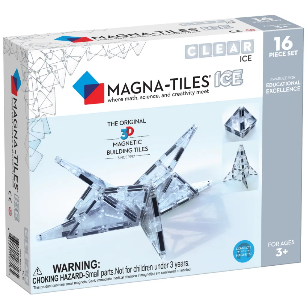 Magna-Tiles Artico | Inverno | Tessere Magnetiche Traslucide -  Ice - 16 Pezzi -
